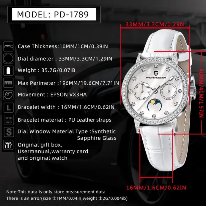Relojes PAGANI DESIGN de cuarzo para mujer, correa de cuero con cristal de zafiro Movt japonés, reloj exquisito de lujo a la moda para mujer, regalo 2