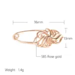 Kinel nuevo 585 broche de oro rosa para mujer joyería de boda de moda único creativo moderno ojal fino broche de Metal hueco caliente 2