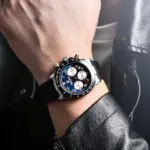 PAGANI DESIGN-Reloj analógico con correa de goma para Hombre, accesorio de pulsera de cuarzo resistente al agua con cronógrafo, movimiento japonés VK63, cristal de zafiro 5