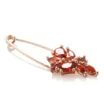 Kinel-broche fino de oro rosa 585 para mujer, joyería creativa de moda para boda, ojal de circón Natural rojo único, novedad de 2022 1