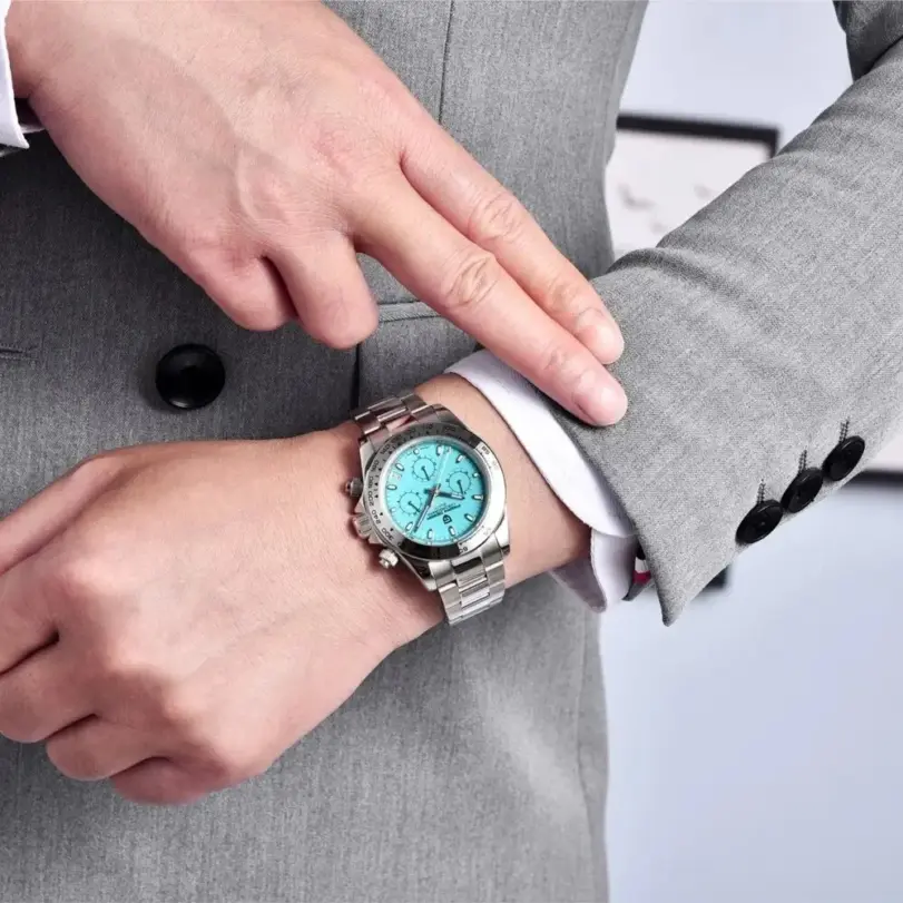 PAGANI DESIGN, nuevo Reloj de pulsera de cuarzo con bisel de acero inoxidable para Hombre, cronógrafo de cristal de zafiro de lujo, Reloj VK63 para Hombre 6