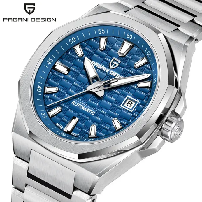 PAGANI DESIGN 40mm reloj mecánico para hombre Japón MIYOTA 8215 Movt cristal de zafiro acero inoxidable 100M reloj automático resistente al agua 1