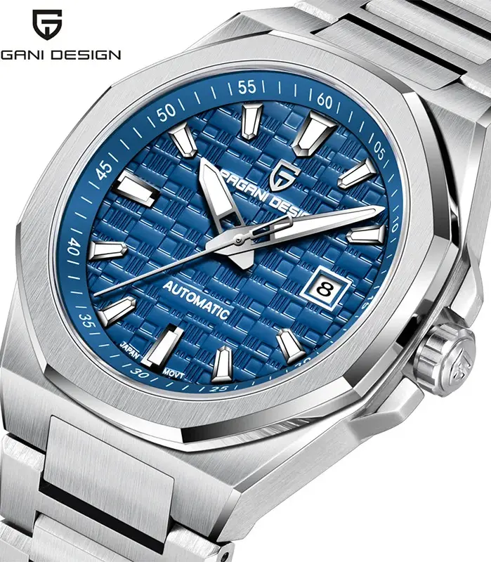 PAGANI DESIGN 40mm reloj mecánico para hombre Japón MIYOTA 8215 Movt cristal de zafiro acero inoxidable 100M reloj automático resistente al agua 1