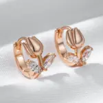 Kinel-pendientes colgantes de Color oro rosa 585, accesorios de circón Natural brillante para mujer, joyería diaria para niños, regalos de navidad 5
