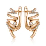 Kinel Hot 585 pendientes de gota cruzados geométricos de Color oro rosa para mujer accesorios de circón Natural brillante joyería fina diaria nupcial 6