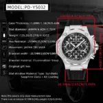 Reloj de Cuarzo para Hombre PAGANI DESIGN PD-YS032, 44 mm, Movimiento Japonés VK64, Caja de Acero Inoxidable, Correa de Goma, Cristal de Zafiro, Resistente al Agua 100 m 2 Reloj de Cuarzo para Hombre PAGANI DESIGN PD-YS032, 44 mm, Movimiento Japonés VK64, Caja de Acero Inoxidable, Correa de Goma, Cristal de Zafiro, Resistente al Agua 100 m 2