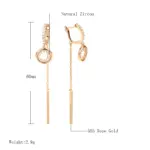 Kinel-pendientes largos con borlas para mujer, aretes colgantes a la moda, Color oro rosa 585, circonita Natural, joyería fina para uso diario, regalo de cristal 2