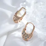 Pendientes Kinel, joyería de moda 2022, pendientes colgantes geométricos de circón Natural a la moda para mujer, joyería fina de Color oro rosa 585 4