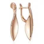 Kinel Trend 585 pendientes de gota brillantes de Color oro rosa para mujer moda creativa circón Natural joyería diaria romántica única 6