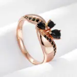 Anillo de circón Natural negro para mujer, moda 585, Color oro rosa, flor de cristal, anillo de novia, joyería Vintage fina diaria 3 Anillo de circón Natural negro para mujer, moda 585, Color oro rosa, flor de cristal, anillo de novia, joyería Vintage fina diaria 3