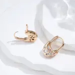 Pendientes Kinel, joyería de moda 2022, pendientes colgantes geométricos de circón Natural a la moda para mujer, joyería fina de Color oro rosa 585 5