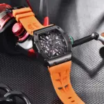 PAGANI DESIGN PD1738 relojes de cuarzo para hombre 42MM VH65 caja negra zafiro acero inoxidable 50M reloj de pulsera resistente al agua para hombre 6