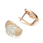 Kinel nueva tendencia brillante Rosa flor pendientes conjuntos de anillos para mujer 585 oro con Color plata étnico Vintage conjuntos de joyería de boda 6