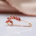 Kinel-broche de circón rojo Natural para mujer, broche fino de oro rosa 2022, joyería creativa de boda, novedad de 585 3