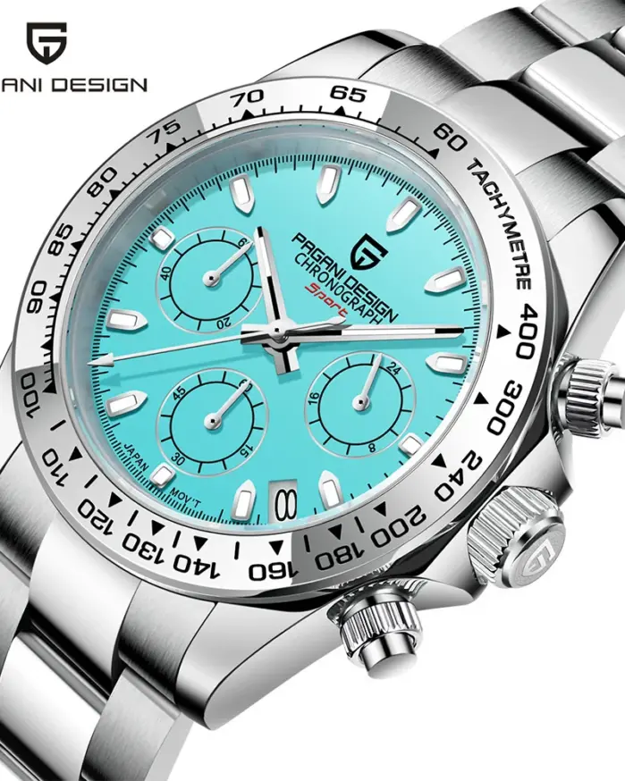 PAGANI DESIGN, nuevo Reloj de pulsera de cuarzo con bisel de acero inoxidable para Hombre, cronógrafo de cristal de zafiro de lujo, Reloj VK63 para Hombre 1