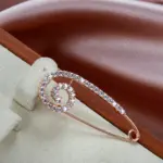 Kinel fino-broche de oro rosa 585 para mujer, joyería creativa de boda, único, hueco, de circón Natural, 2022 4