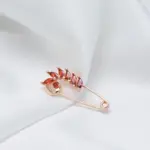 Kinel-broche de circón rojo Natural para mujer, broche fino de oro rosa 2022, joyería creativa de boda, novedad de 585 5