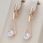 Kienl-pendientes de gota de circonita Natural brillante para mujer, aretes largos de lujo de Color oro rosa 585, joyería diaria de alta calidad 1