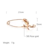 Kinel-broche de oro rosa para mujer, joyería de boda creativa única con lazo de Metal hueco, broche fino caliente, 585 2