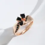 Anillo de circón Natural negro para mujer, moda 585, Color oro rosa, flor de cristal, anillo de novia, joyería Vintage fina diaria 5 Anillo de circón Natural negro para mujer, moda 585, Color oro rosa, flor de cristal, anillo de novia, joyería Vintage fina diaria 5