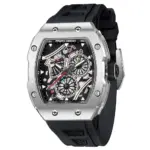 Reloj de pulsera PAGANI DESIGN YS012 para hombre, reloj de cuarzo con esqueleto, movimiento japonés TMI VH88, correa de silicona, cristal de zafiro, resistente al agua 2