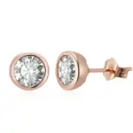 Pendientes Kinel de circonita Natural a la moda para mujer, pendientes redondos simples de Color oro rosa 585, joyería fina diaria de alta calidad 6