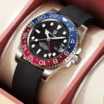 Reloj PAGANI DESIGN GMT de 40mm para hombre, relojes mecánicos clásicos de lujo, reloj deportivo de acero inoxidable resistente al agua, reloj de pulsera automático 5
