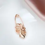 Kinel nuevo 585 broche de oro rosa para mujer joyería de boda de moda único creativo moderno ojal fino broche de Metal hueco caliente 6