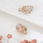Kinel-Conjunto de anillos y pendientes de flores de cristal de oro rosa 585 de lujo para mujer, conjuntos de joyería Vintage de boda nupcial de circón Natural 4 Kinel-Conjunto de anillos y pendientes de flores de cristal de oro rosa 585 de lujo para mujer, conjuntos de joyería Vintage de boda nupcial de circón Natural 4
