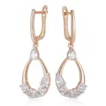 Kinel-pendientes largos de circonita Natural para mujer, aretes de lujo, Color oro rosa y plata 585, diseño único, joyería de boda para novia 6