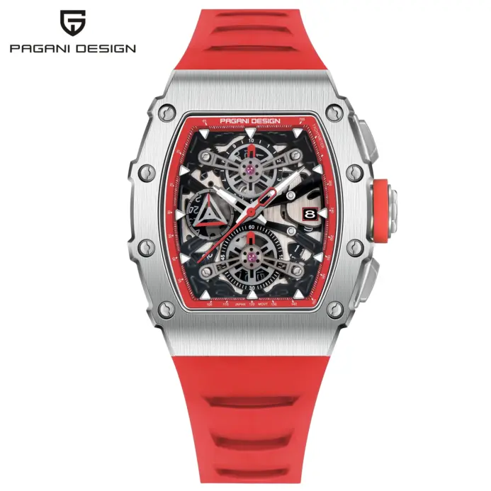 Reloj de Cuarzo PAGANI DESIGN 2026, Nuevo, 40MM, Diseño de Barril Hueco, Casual y Moderno para Hombre, con Cristal de Zafiro, Cronógrafo 1