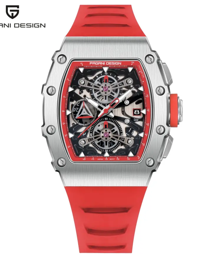 Reloj de Cuarzo PAGANI DESIGN 2026, Nuevo, 40MM, Diseño de Barril Hueco, Casual y Moderno para Hombre, con Cristal de Zafiro, Cronógrafo 1