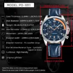 PAGANI DESIGN 44MM reloj de cuarzo para hombre Japón TMI VK64 Movt esfera de escala giratoria cristal de zafiro cronómetro reloj de pulsera luminoso 2