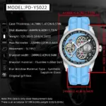 PAGANI DESIGN PD-YS022 Reloj mecánico para hombre Tourbillon Reloj de pulsera esqueleto para hombre Correa de caucho de flúor Relojes automáticos 2