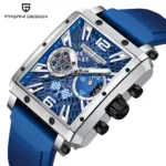 Reloj de Cuarzo Rectangular para Hombre PAGANI DESIGN, Movimiento Japonés TMI VK64, Reloj de Lujo con Esfera de Zafiro, Acero Inoxidable, Resistente al Agua 1