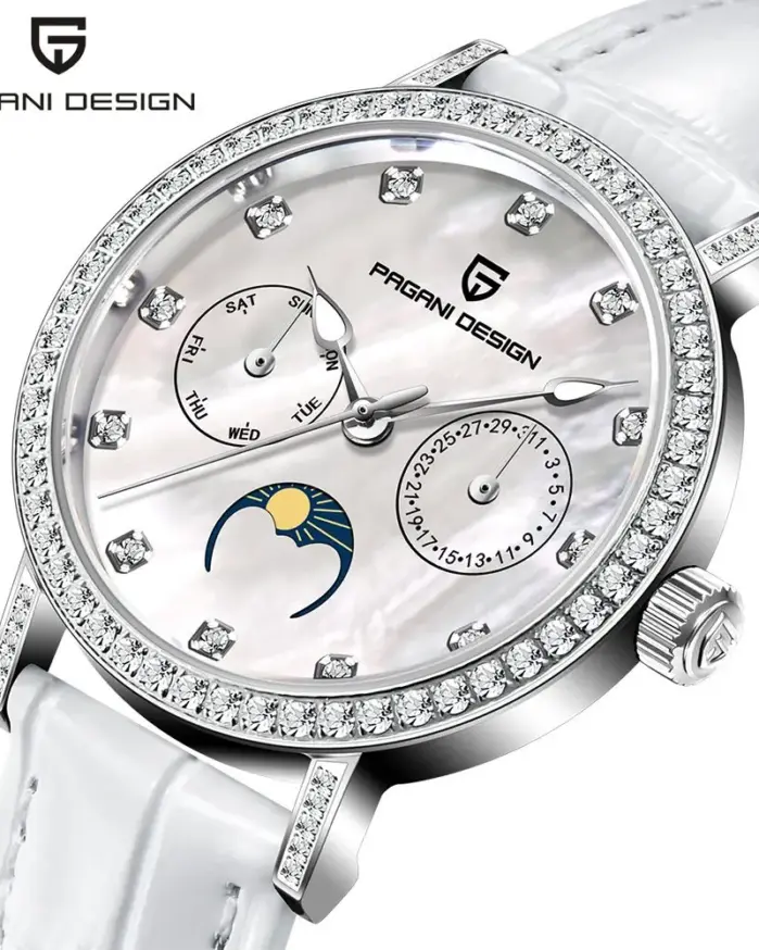 Relojes PAGANI DESIGN de cuarzo para mujer, correa de cuero con cristal de zafiro Movt japonés, reloj exquisito de lujo a la moda para mujer, regalo 1