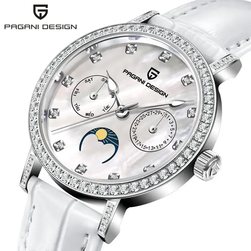 Relojes PAGANI DESIGN de cuarzo para mujer, correa de cuero con cristal de zafiro Movt japonés, reloj exquisito de lujo a la moda para mujer, regalo 1
