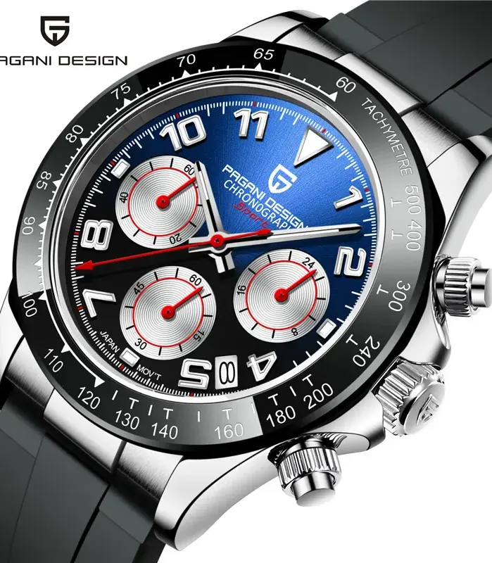 Reloj cronógrafo de piloto militar PAGANI DESIGN para hombre, relojes de cuarzo VK63 de lujo con zafiro, relojes masculinos, reloj para hombre 1