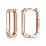 Kinel, moda novedosa, pendientes de aro cuadrados de oro rosa 585 brillantes para mujer, accesorios de circón Natural, joyería fina diaria de alta calidad 6