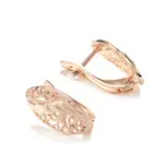 Kinel nuevos pendientes de novia de oro rosa 585, joyería étnica de moda diaria para boda, pendientes colgantes de flores huecas inusuales para mujer 6