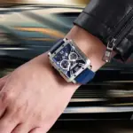 Reloj de Cuarzo Rectangular para Hombre PAGANI DESIGN, Movimiento Japonés TMI VK64, Reloj de Lujo con Esfera de Zafiro, Acero Inoxidable, Resistente al Agua 6
