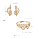 Kinel-anillo de boda étnico para novia, conjuntos de joyería y pendientes, anillos de circón Natural con flor hueca de oro rosa 585, joyería fina para mujer 2 Kinel-anillo de boda étnico para novia, conjuntos de joyería y pendientes, anillos de circón Natural con flor hueca de oro rosa 585, joyería fina para mujer 2