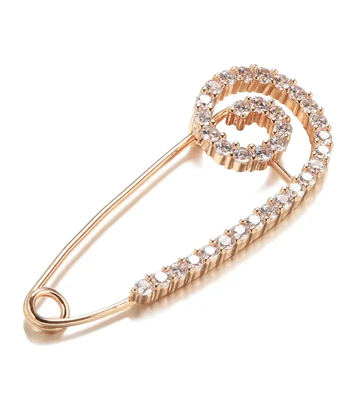 Kinel fino-broche de oro rosa 585 para mujer, joyería creativa de boda, único, hueco, de circón Natural, 2022 1