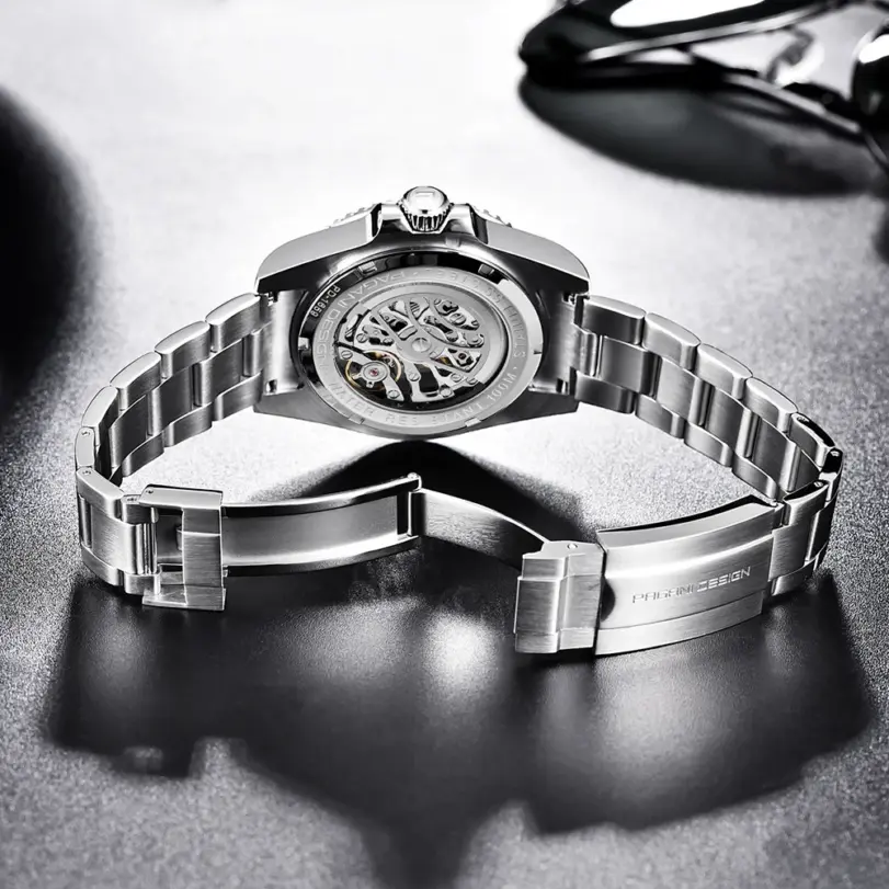 Reloj mecánico automático PAGANI DESIGN para hombre, esfera hueca con diseño de esqueleto, luminoso, resistente al agua hasta 100m, cristal de zafiro. 4