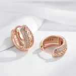 Kinel-pendientes de aro de Color oro rosa 585, diseño hueco étnico, accesorios de circón Natural, joyería fina diaria, regalos 4