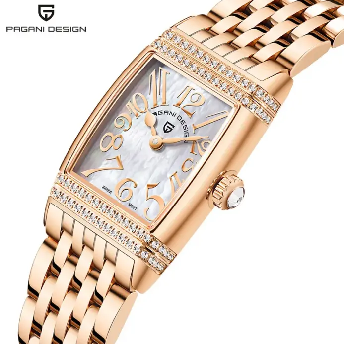 PAGANI DESIGN-reloj de cuarzo para mujer, accesorio de lujo a la moda, con movimiento suizo de Ronda zafiro, de acero inoxidable, resistente al agua, regalo 1