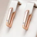 Kinel, moda novedosa, pendientes de aro cuadrados de oro rosa 585 brillantes para mujer, accesorios de circón Natural, joyería fina diaria de alta calidad 1