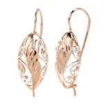 Kinel-pendientes étnicos de oro rosa 585 para mujer, aretes con flor hueca Simple, joyería Vintage para boda 1