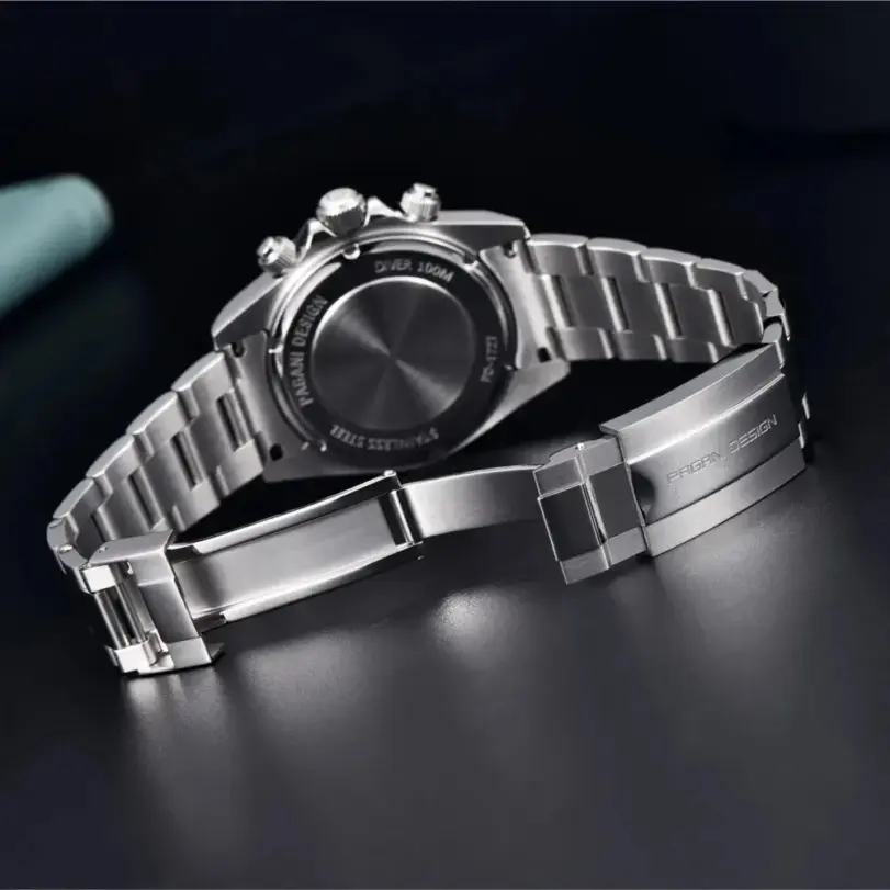 PAGANI DESIGN, nuevo Reloj de pulsera de cuarzo con bisel de acero inoxidable para Hombre, cronógrafo de cristal de zafiro de lujo, Reloj VK63 para Hombre 5