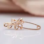 Kinel-broche de oro rosa para mujer, joyería de boda, único, creativo, moderno, de Metal hueco, 585 3
